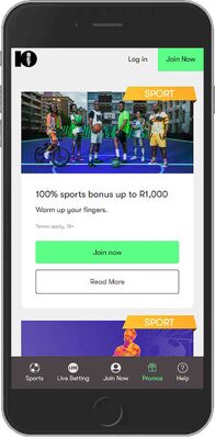 10bet Africa promo page