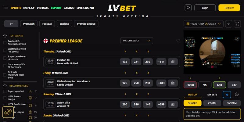 bookmaker lvbet - homepage