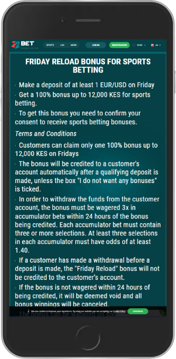 A 100% Friday Reload Bonus of up to 12,000 KES