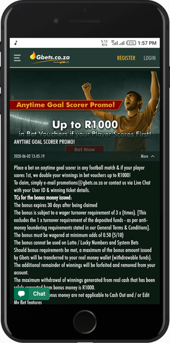Goalscorer promo bonus gbets
