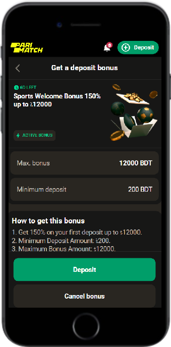 Parimatch 150% First Deposit Bonus