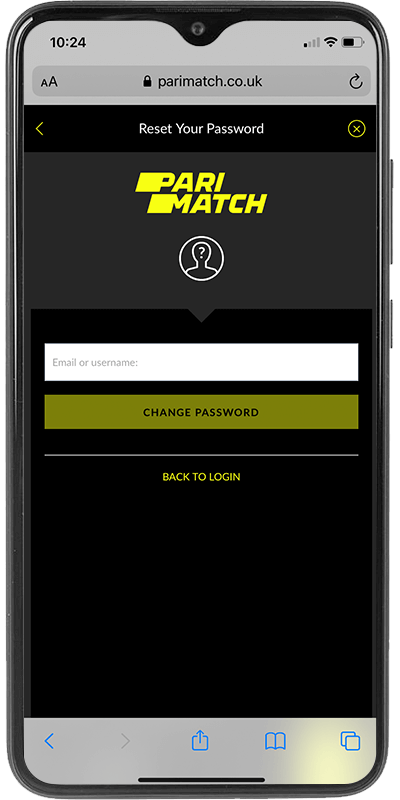 parimatch registration name forgot password screen