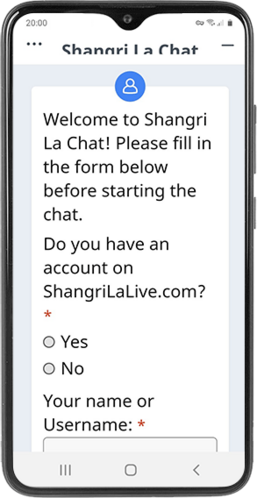 Shangri La live chat